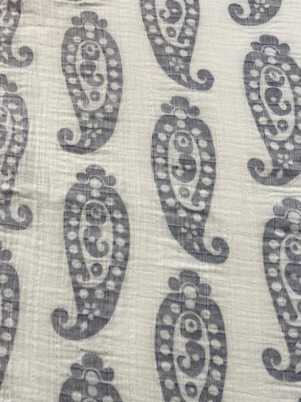 Pottery Barn Kids Organic Cotton Muslin Paisley Blanket 50x50 Blue White Throw - Picture 10 of 12